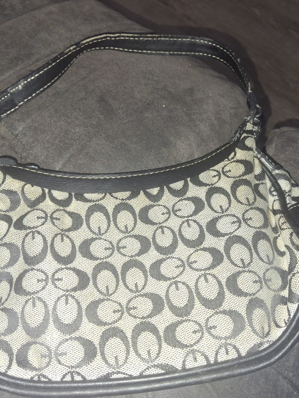 Classic Monogram Shoulder Bag - Black and Cream